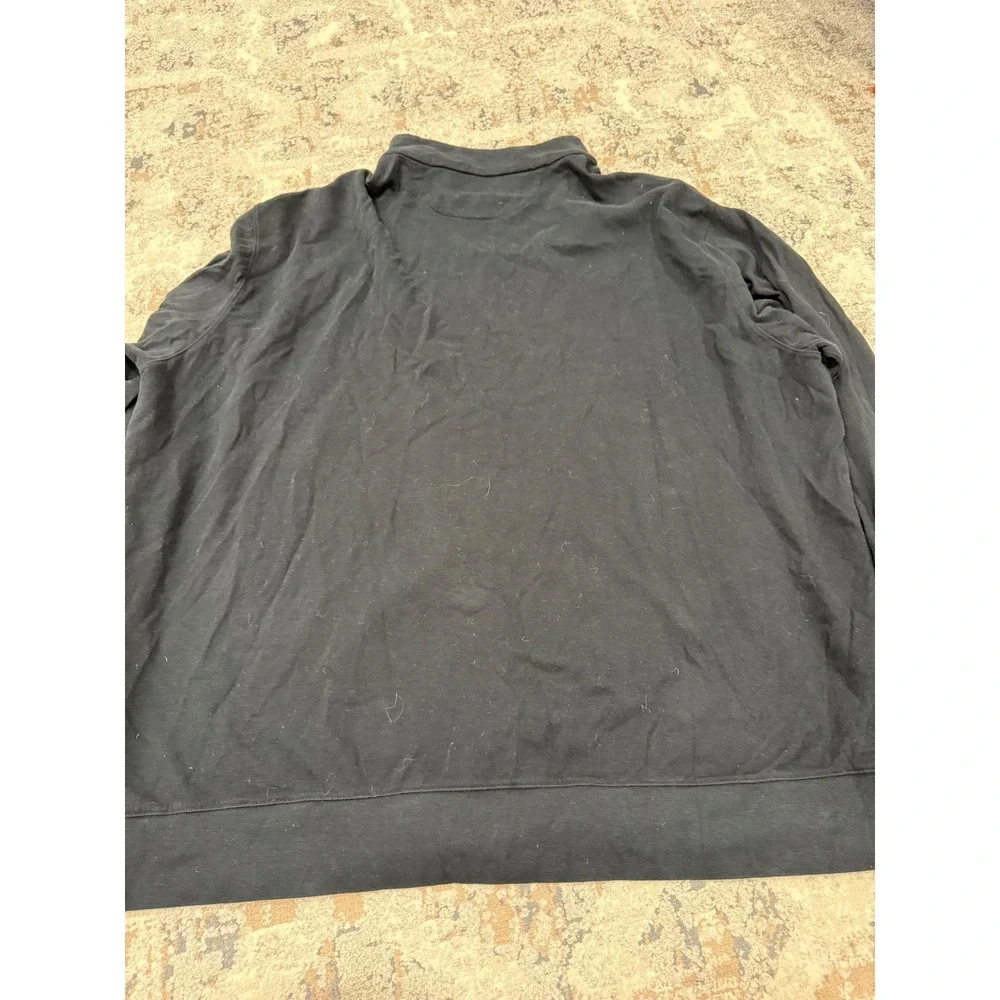 Polo Ralph Lauren Mens 4XB Black Quarter Zip Pullover Cotton Blend Logo Sweater